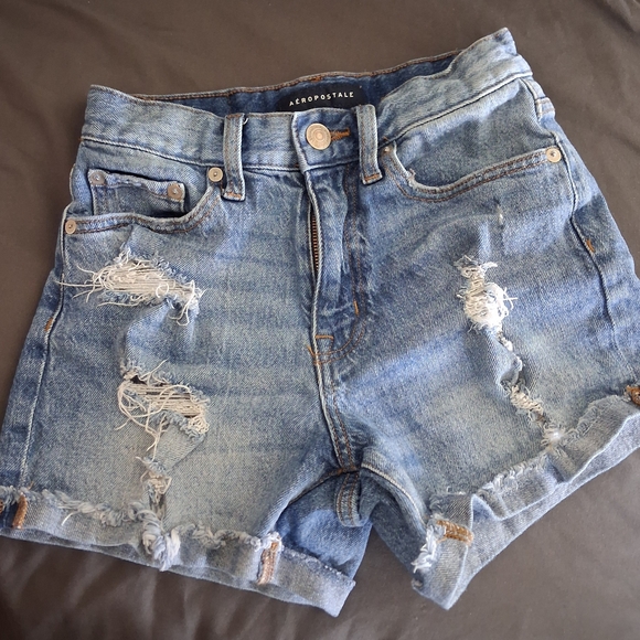 Mom Short Denim Ripped Distressed Jean - Picture 1 of 6
